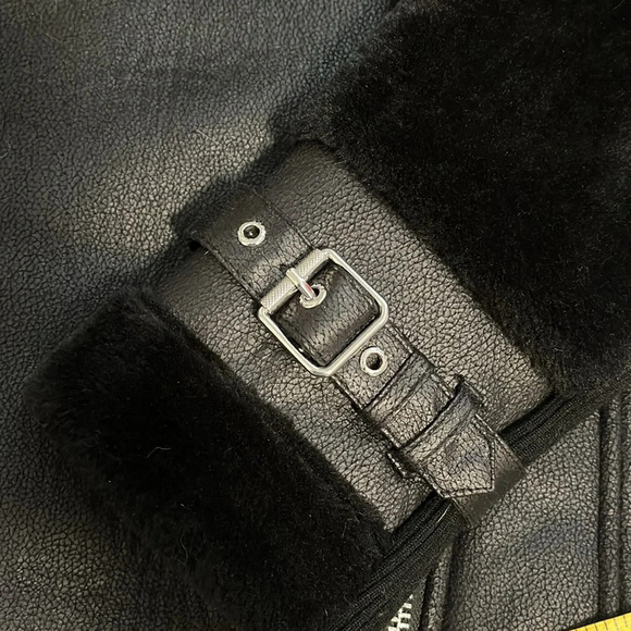 DKNY NWOT Wool Faux Fur Long Coat Zipper Closure, Size S - Picture 7 of 14